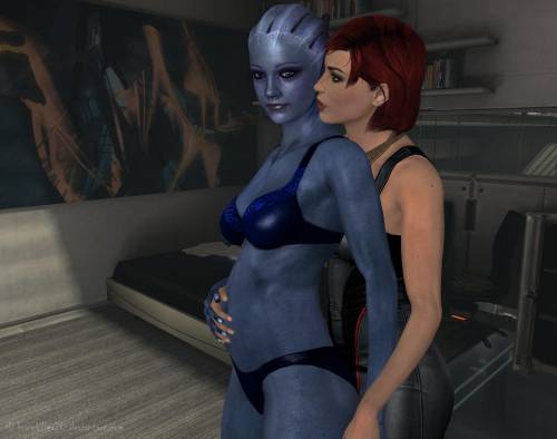 Шепард и беременная Лиара