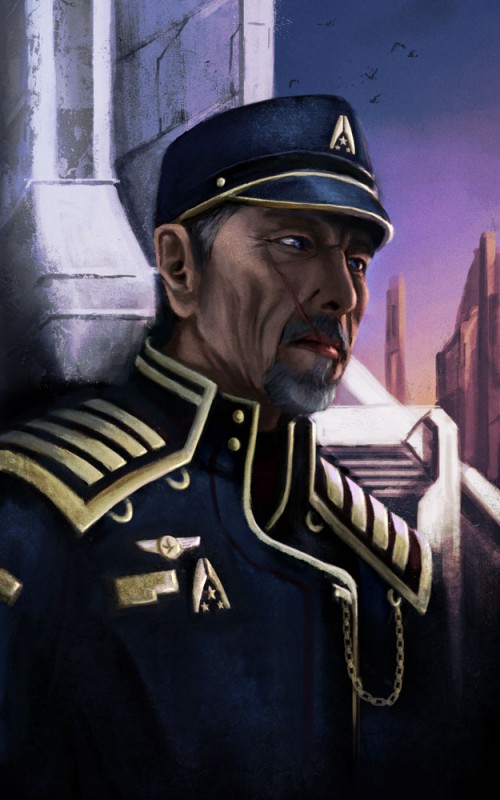 Портрет адмирала Стивен Хаккета (Steven Hackett) из Масс Эффект 3 от художницы yuhime