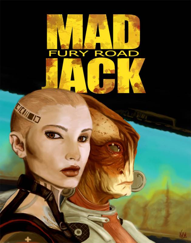 Джек и Мордин Солус из Mass Effect - постер в стиле Безумного Макса от nor4k