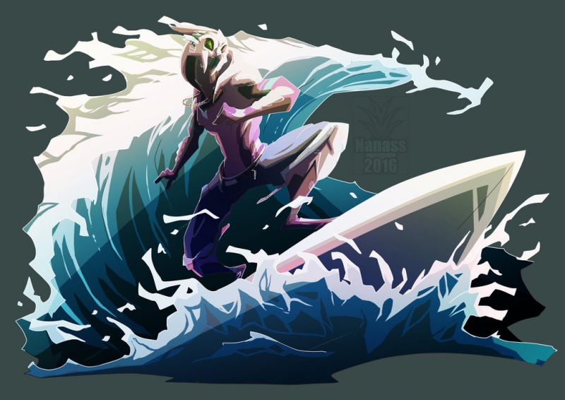 Турианка серфингистка - рисунок от nanasschevelu