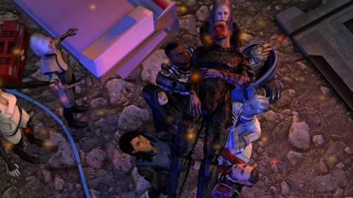 Тело Шепарда после финала Mass Effect 3