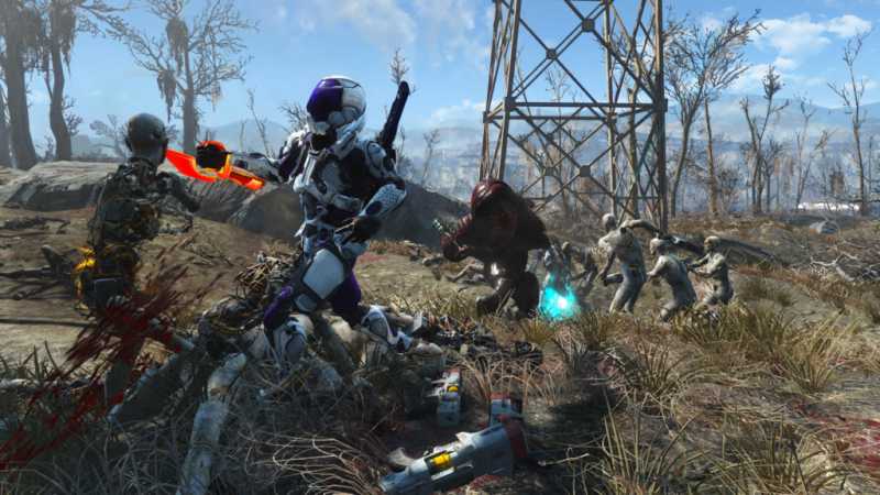 Шепард и Рекс против синтов из "Fallout 4"