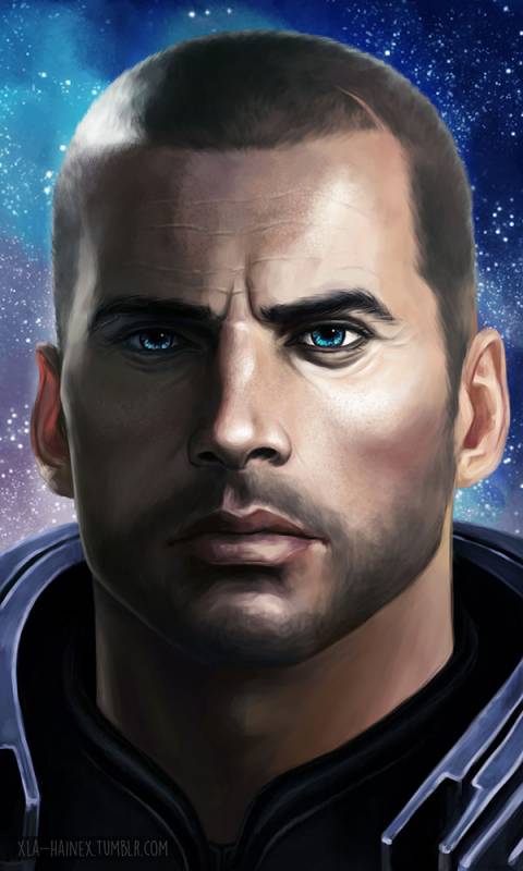 Рисунок от xla-hainex - портрет капитана Шепарда героя
