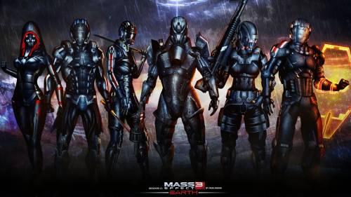 Команда бойцов N7 из мультиплеера Mass Effect 3 - арт от redliner91