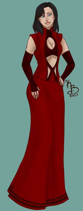 Миранда в красном платье