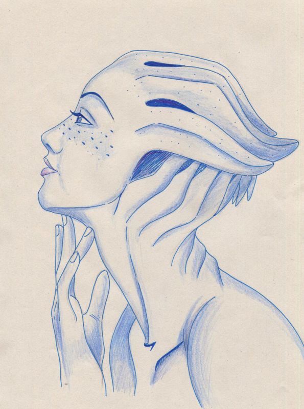 Карандашный портрет Лиары Т'Сони от faefix