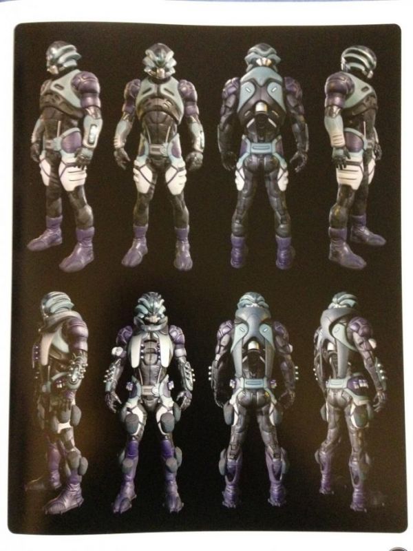 Концепт-арт брони ангара на скриншоте артбука The Art of Mass Effect: Andromeda