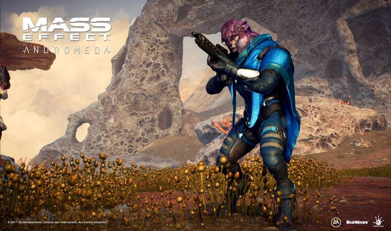 Представитель расы ангара Джаал Ама Дара со снайперской винтовкой - скриншот