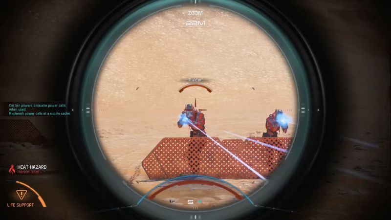 Бойцы райдеры за красивым инопланетным забором в снайперском прицеле - скриншот