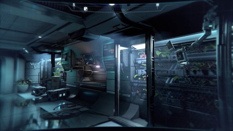 Биолаборатория в исследовательском отсеке корабля "Буря" - скриншот из инструктажа Andromeda Initiative