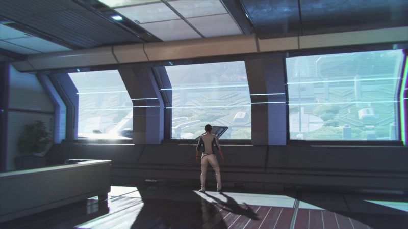 Вид из окна на станции Нексус - скриншот из инструктажа Масс Эффект Андромеда