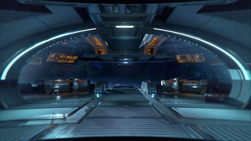 Мостик в исследовательском корабле "Буря" - скриншот из инструктажа Andromeda Initiative