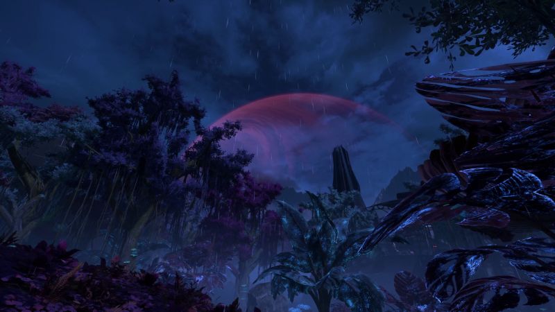 Инопланетные джунгли под дождем - скриншот из Масс Эффект Андромеда