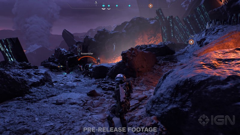 Сара Райдер приходит в логово ремнантов - cкриншот из геймплейного видеоролика Mass Effect: Andromeda