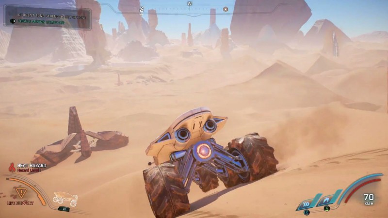 Скотт Райдер катается по дюнам планеты Элааден на Кочевнике, скриншот