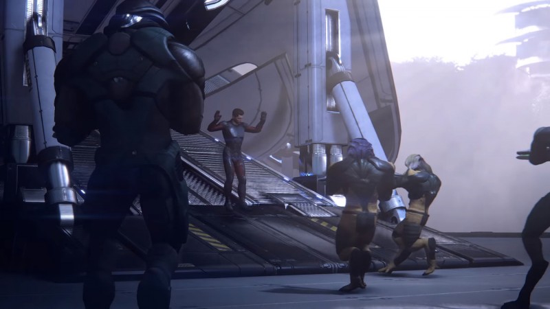 Скотт Райдер сдается инопланетянам ангара в Андромеде - скриншот