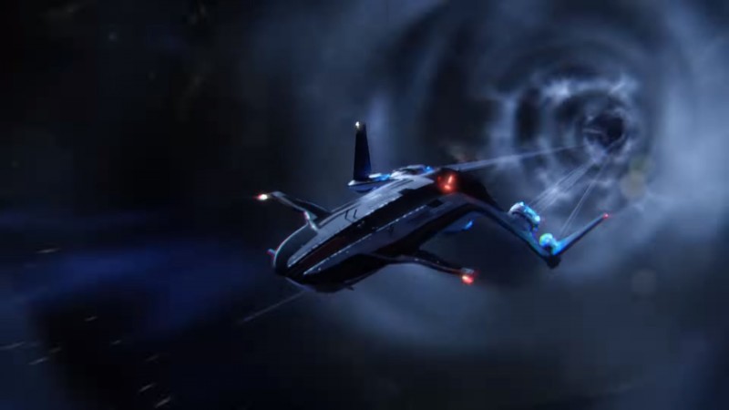 Корабль Буря на сверхсветовой скорости в Масс Эффект Андромеда - скриншот
