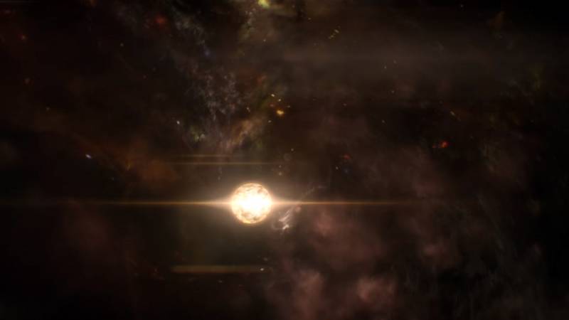 Скриншот звезды в космосе Mass Effect: Andromeda