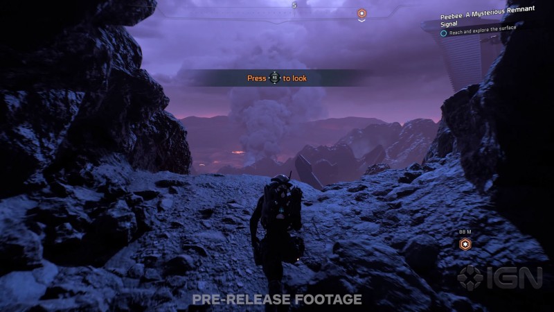 Консольное управление с подсказками - cкриншот из геймплейного видеоролика Mass Effect: Andromeda