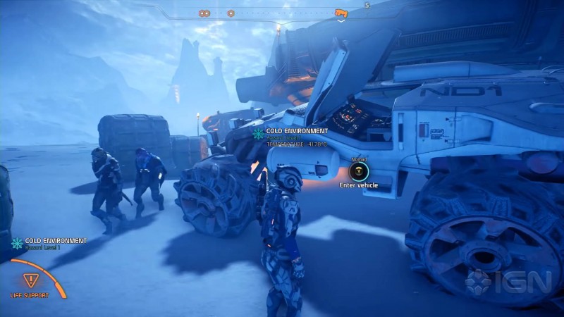 Скотт Райдер замерз на планете Воэльд и садится в Кочевник - скриншот из трейлера