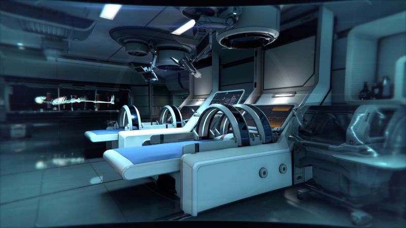 Медицинский отсек исследовательского корабля "Буря" - скриншот из инструктажа Andromeda Initiative