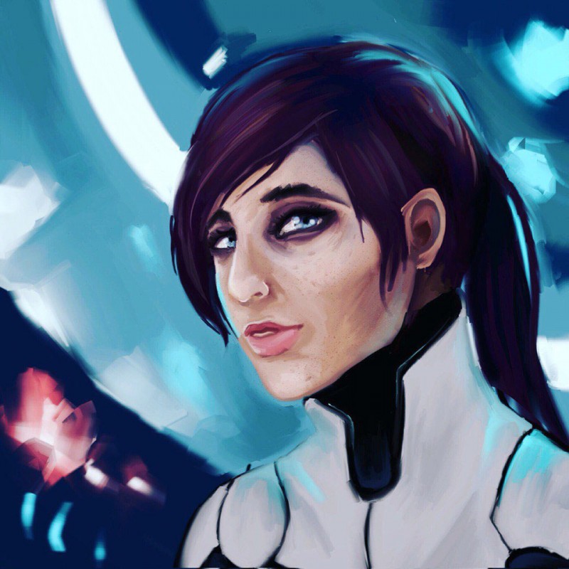 Портрет Райдер - главной героини Mass Effect: Andromeda от художницы tasha-chi