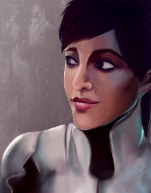 Райдер из Mass Effect: Andromeda - рисунок от художника g-art92
