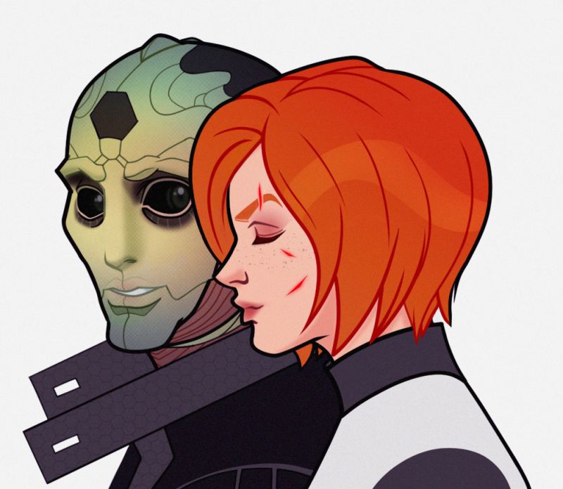 Commander Shepard and Thane Krios