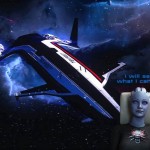 Шепард и Лиара смотрят Mass Effect: Andomeda