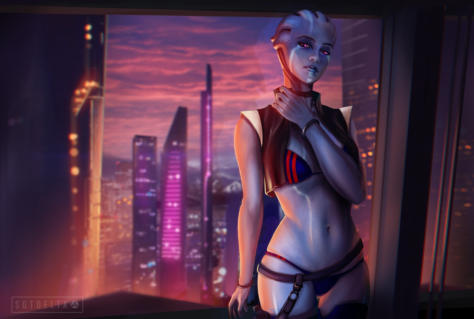 Сексуальная азари на Иллиуме - Фан-арт Mass Effect 3.