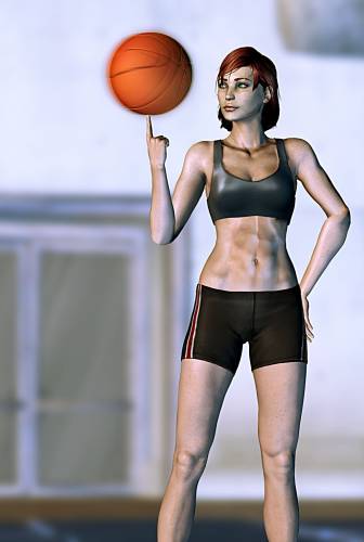 Шепард с баскетбольным мячом