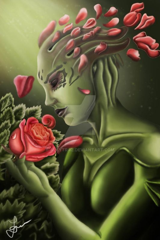 Зеленая азари Шиала распустила цветы - рисунок от alkytraz