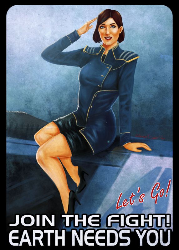 Агитационный плакат Альянса Систем с девушкой в военной форме - рисунок anastaciashepherd