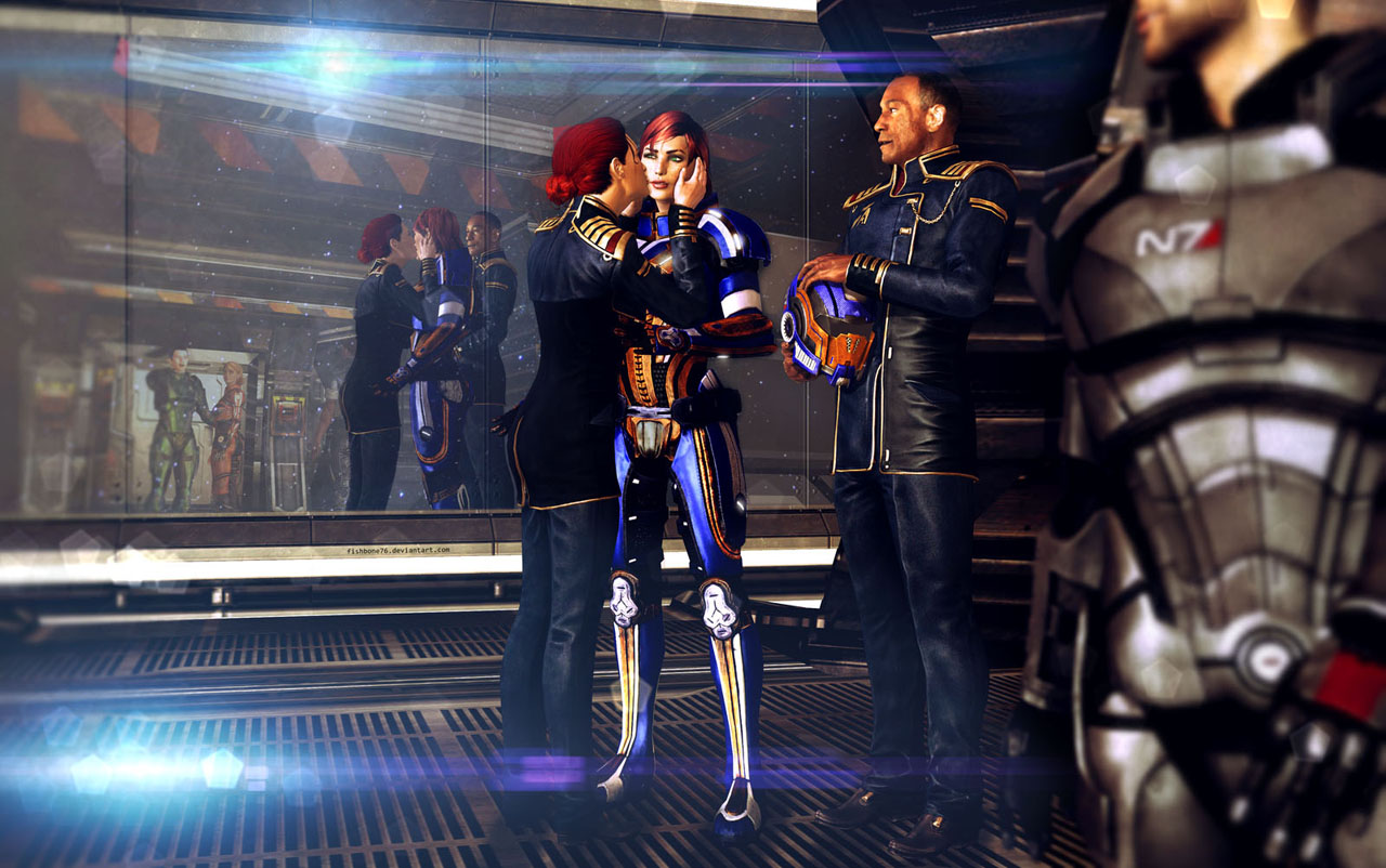 Шепард и Ханна Шепард - Фан-арт Mass Effect 3.