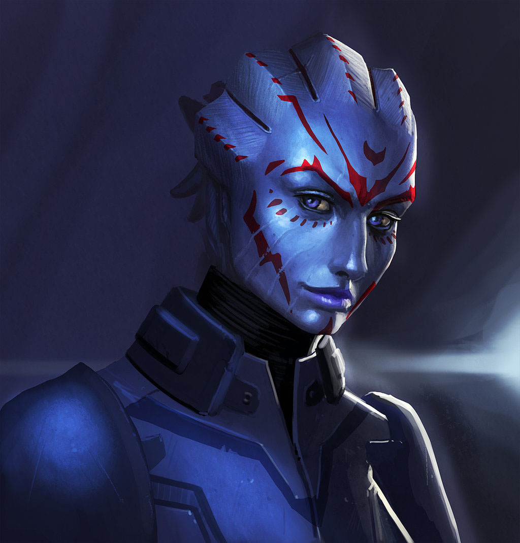 Десантница азари - Фан-арт Mass Effect 3.