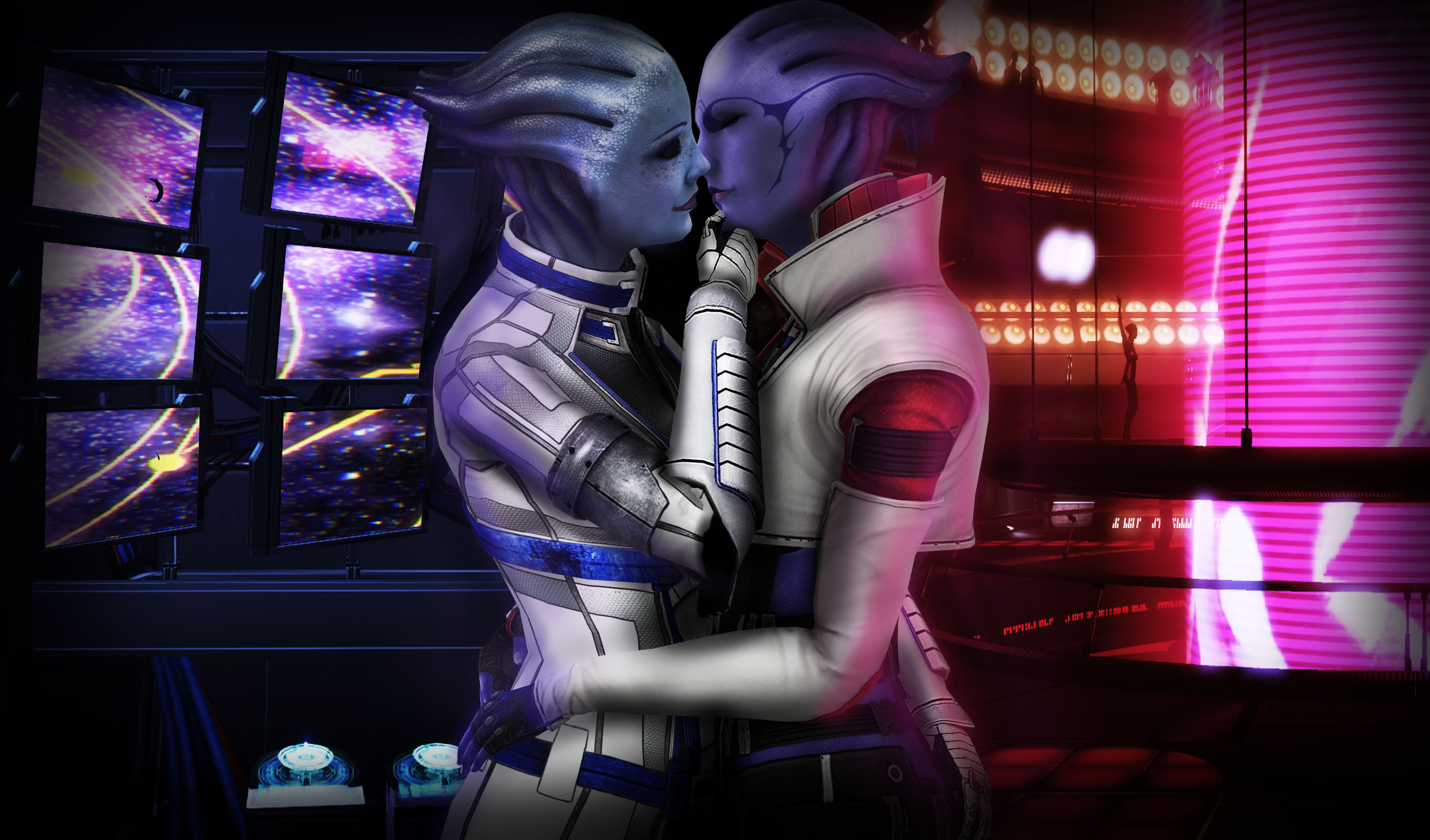 Лиара и Ария - Фан-арт Mass Effect 3 