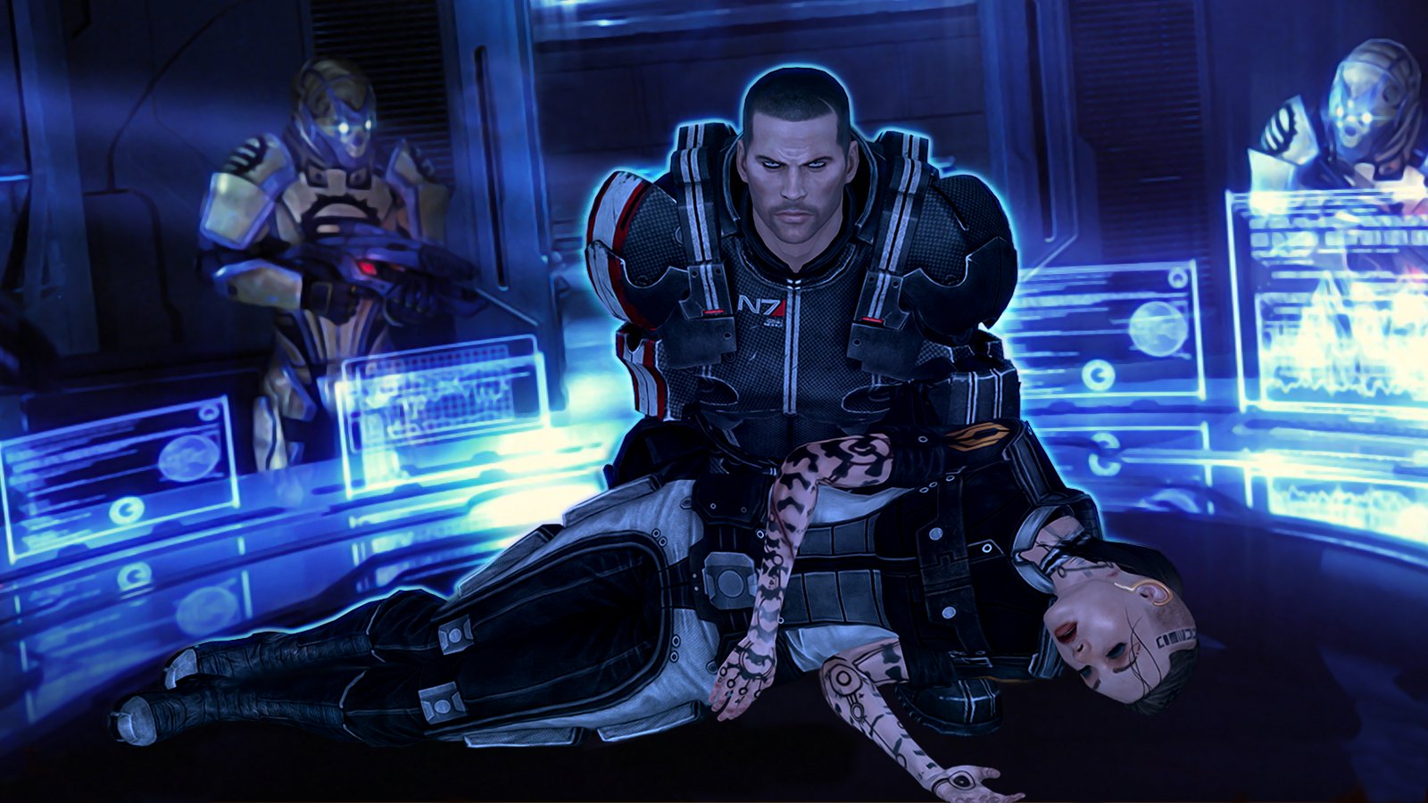 Шепард и Джек - Фан-арт Mass Effect 3 