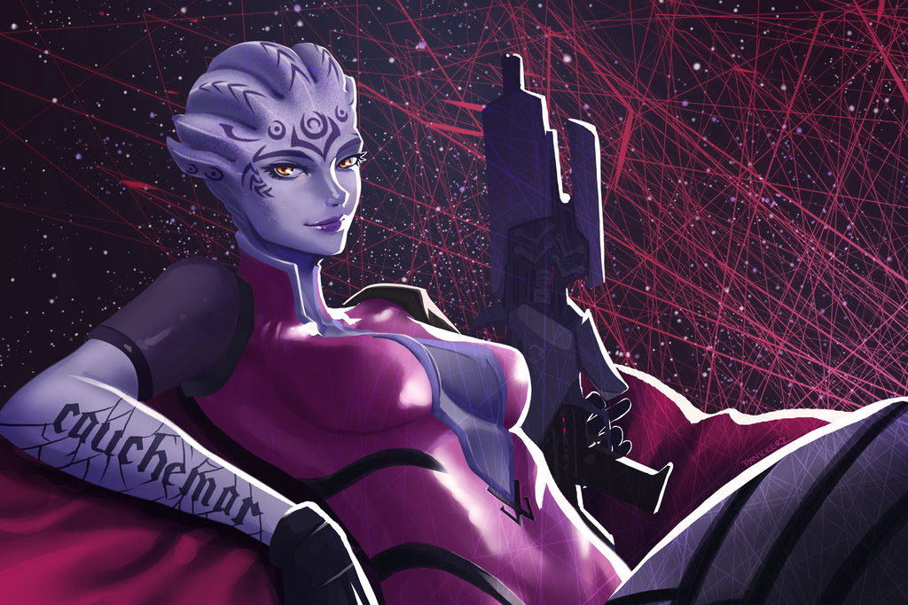 Азари в стиле Overwatch - Фан-арт Mass Effect 3.