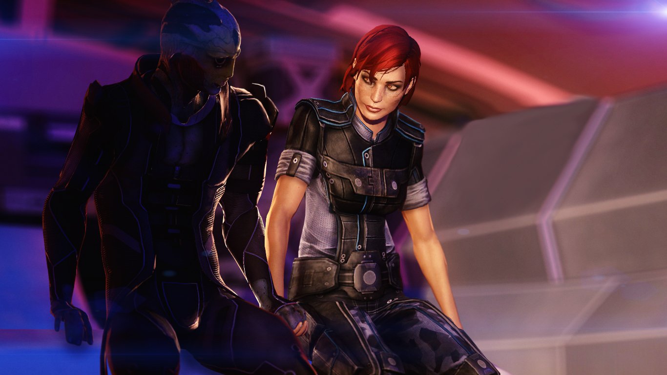 Шепард и Тейн - Фан-арт Mass Effect 3.