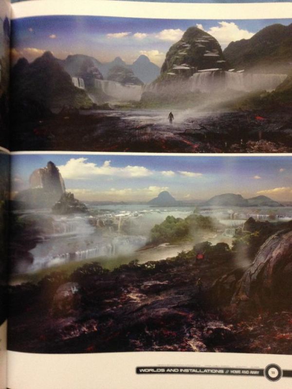 Концепт-арт пейзажей на скриншоте артбука The Art of Mass Effect: Andromeda