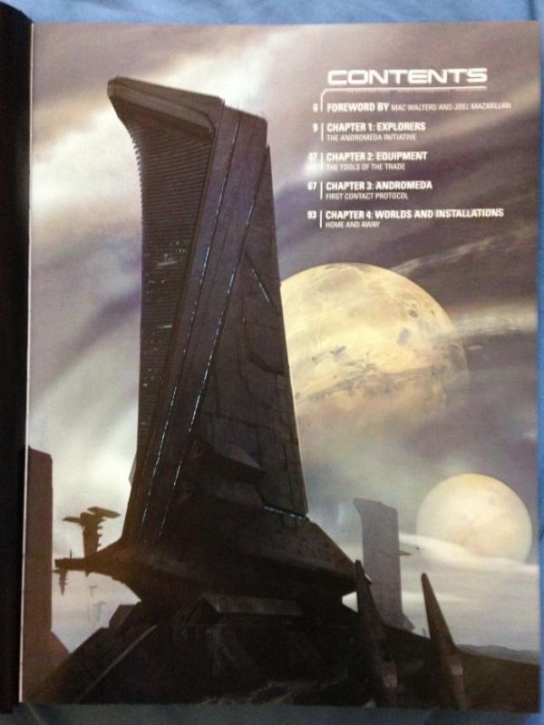 Скриншот содержания артбука The Art of Mass Effect: Andromeda