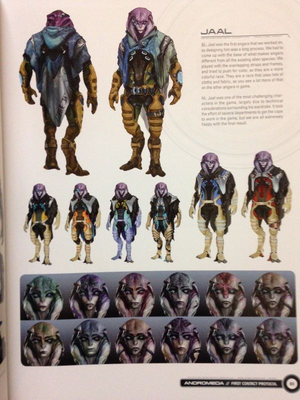 Концепт-арт Джаала на скриншоте артбука The Art of Mass Effect: Andromeda